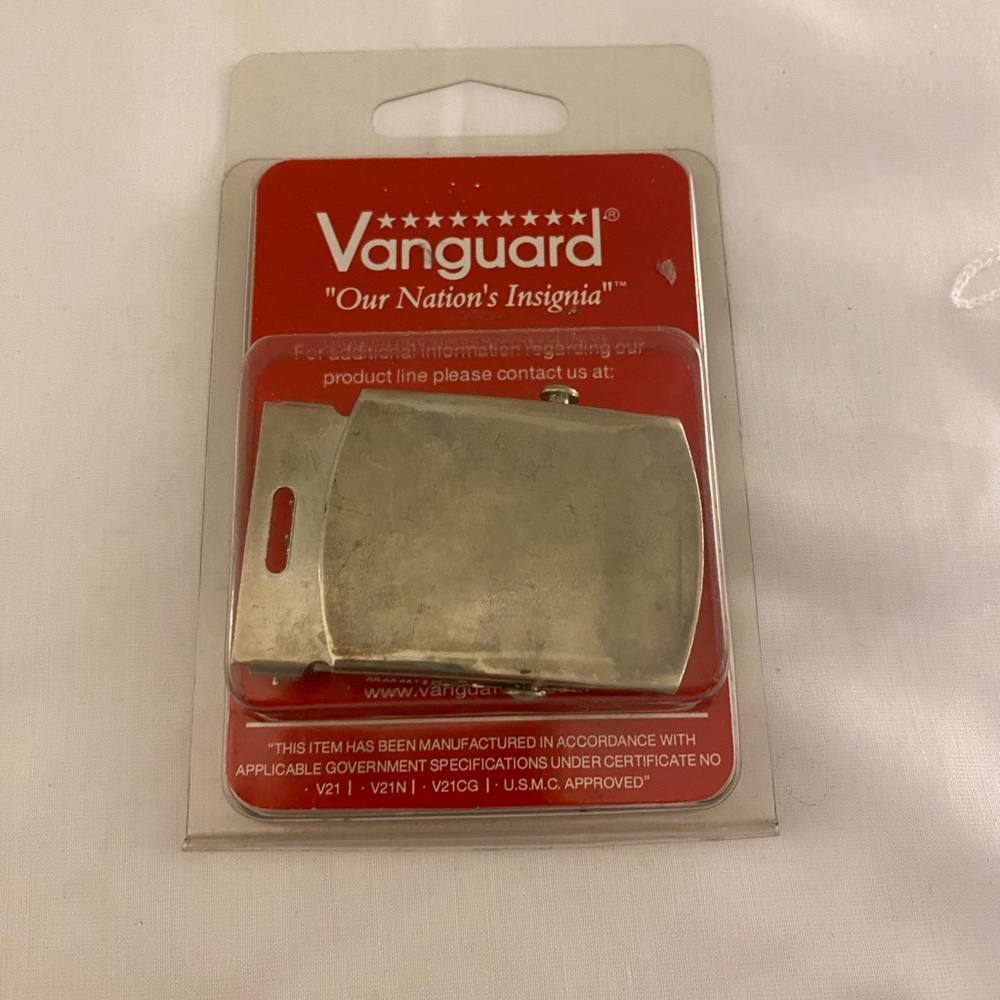 Vanguard Men's Belt Buckle, Silver-New